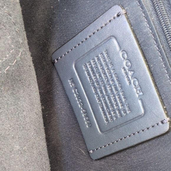 COACH I Light Aqua Blue Derby Pebble Leather Tote Bag Purse with Silver Tag - Picture 13 of 16